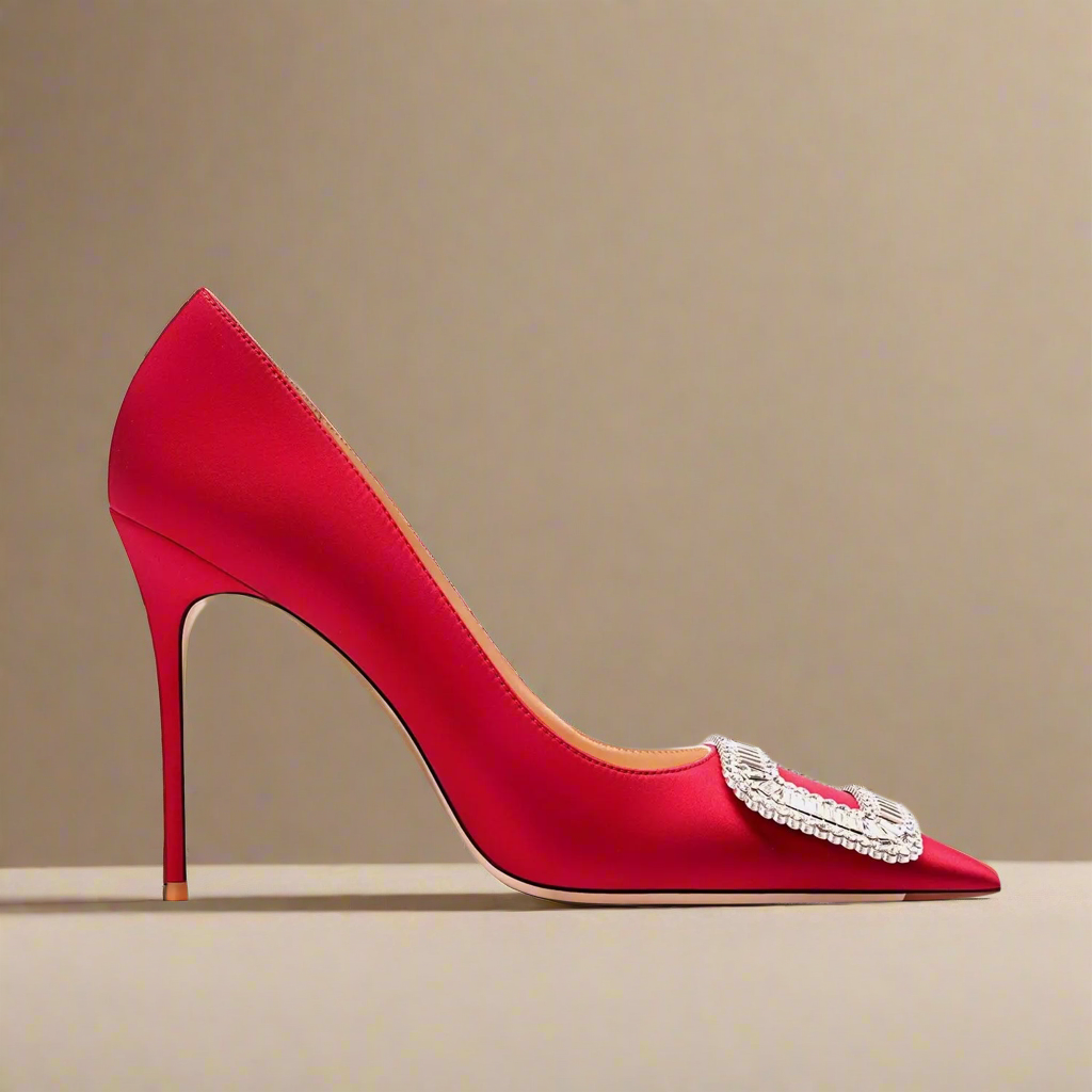 Tadame Amor Red Satin Leather Heels Queen Sheila Brand