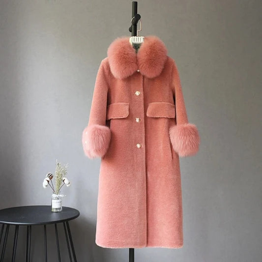 Lilliana Natural Fox Pink Fur Coat