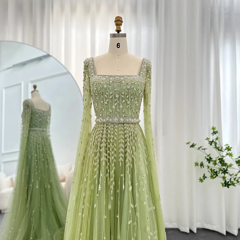 Queen Sheila Sage Green Evening Dress Queen Sheila Brand