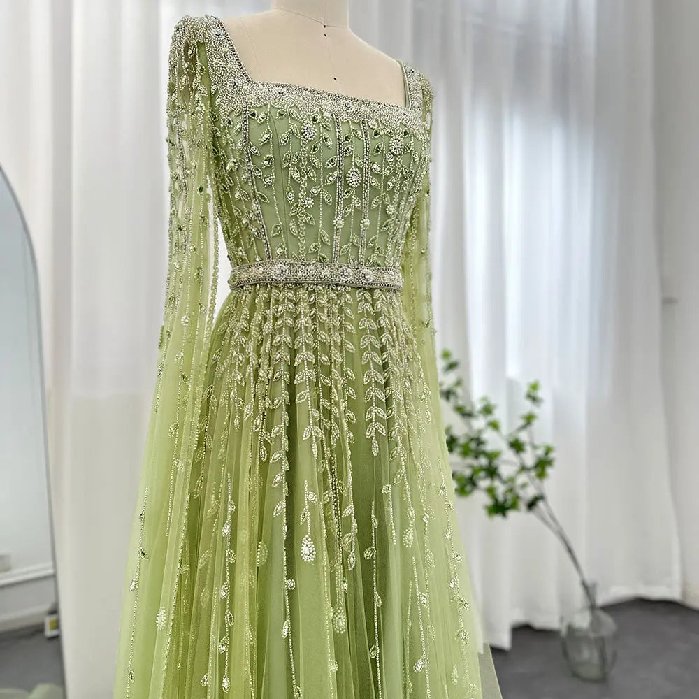 Queen Sheila Sage Green Evening Dress Queen Sheila Brand