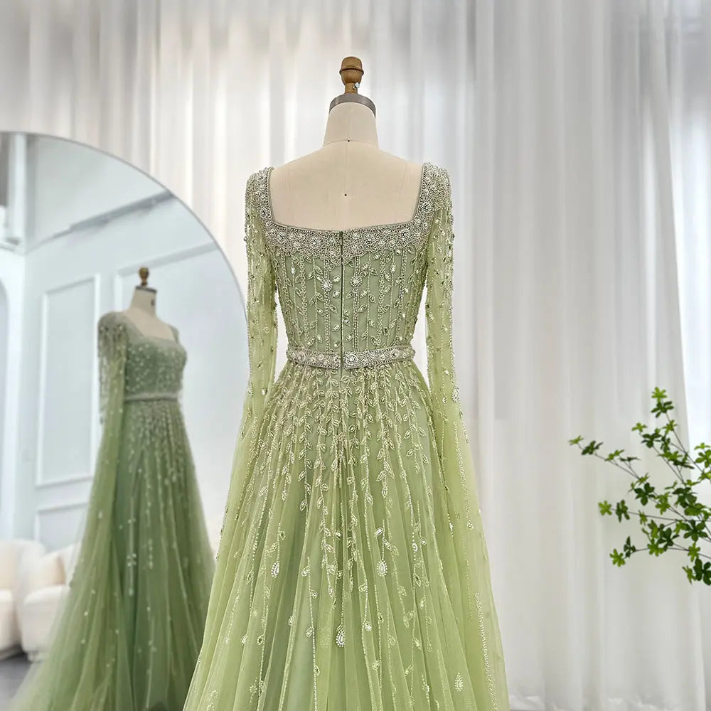 Queen Sheila Sage Green Evening Dress Queen Sheila Brand