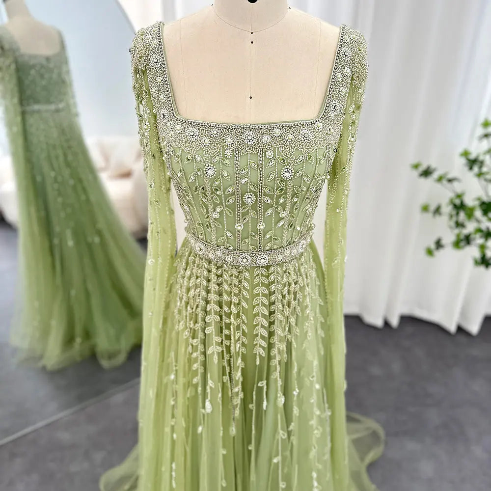Queen Sheila Sage Green Evening Dress Queen Sheila Brand