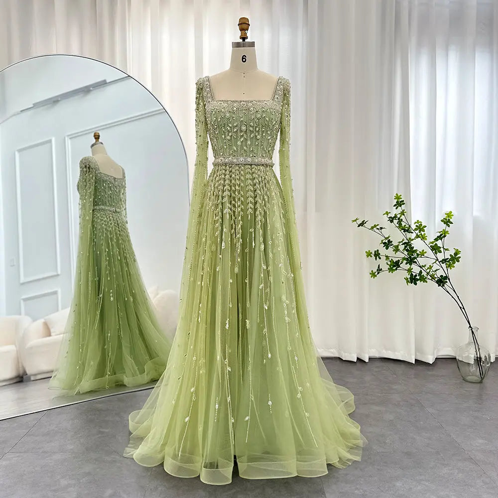 Queen Sheila Sage Green Evening Dress - Queen Sheila Brand Queen Sheila Sage Green Evening Dress - Queen Sheila Brand