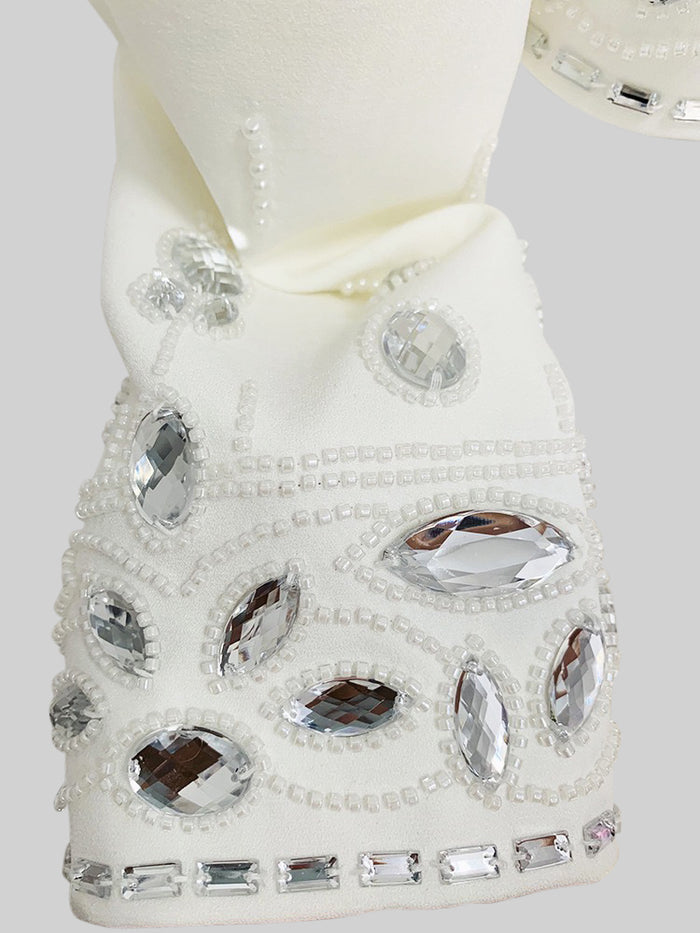 Carmen White Diamond Embellished Two Piece Dress
