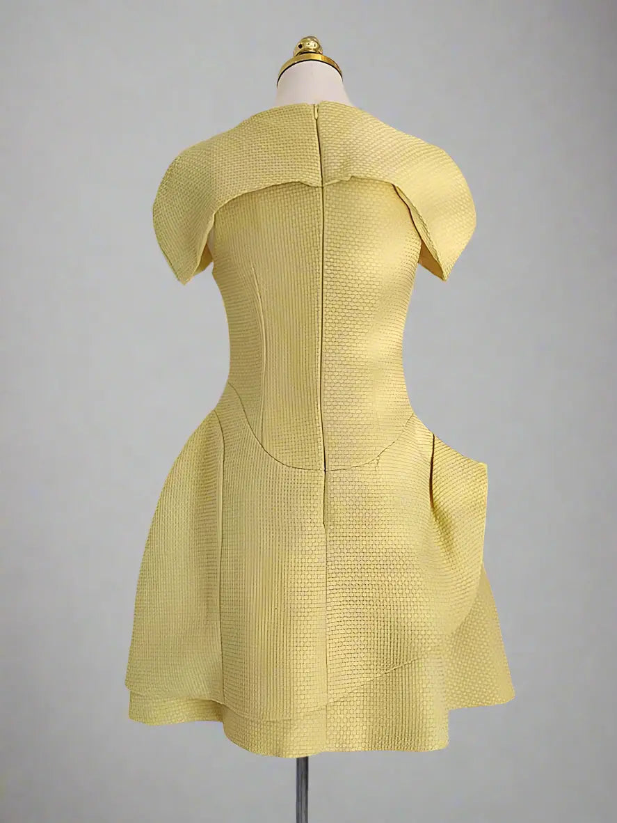 Aasta Mustard Tweed Dress Queen Sheila Brand