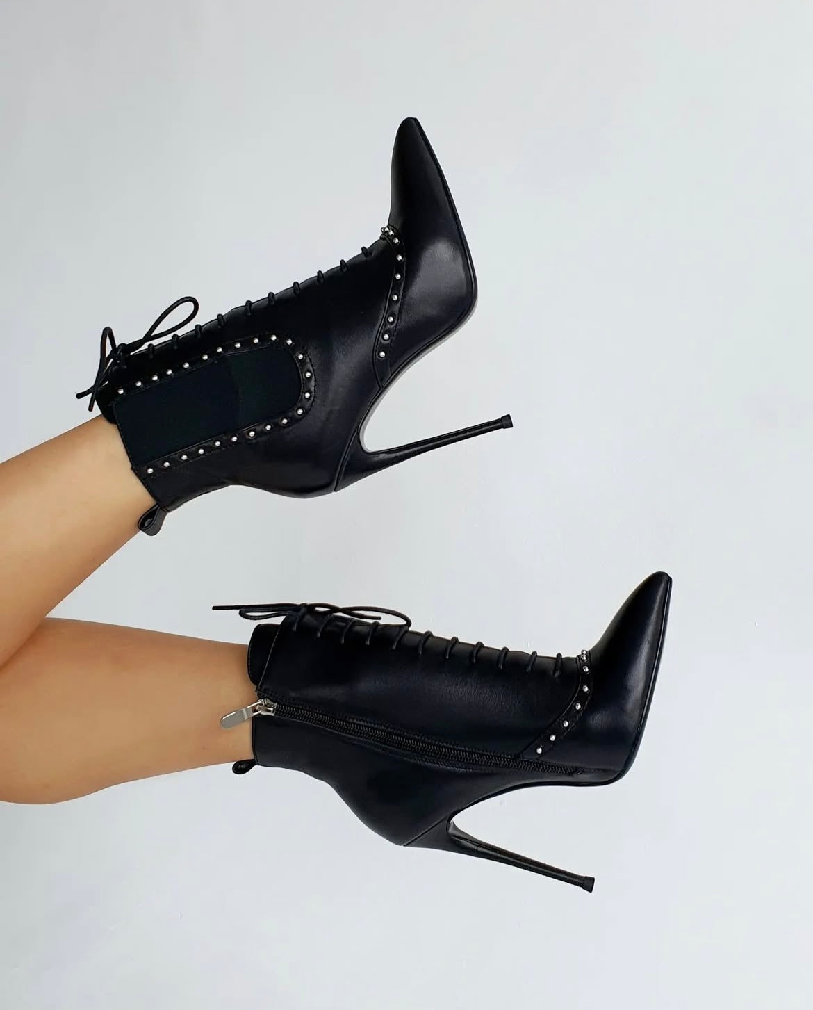 Zadie Black Front Lace Boots