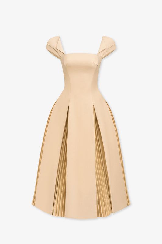 Yakira Pleated Midi Dress