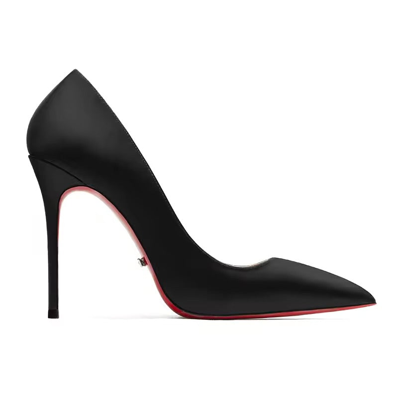 Fiorie Satin Black Heels