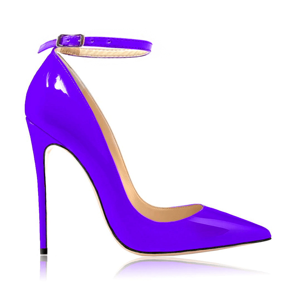 Gabriella Purple Strap Patent Leather Heels