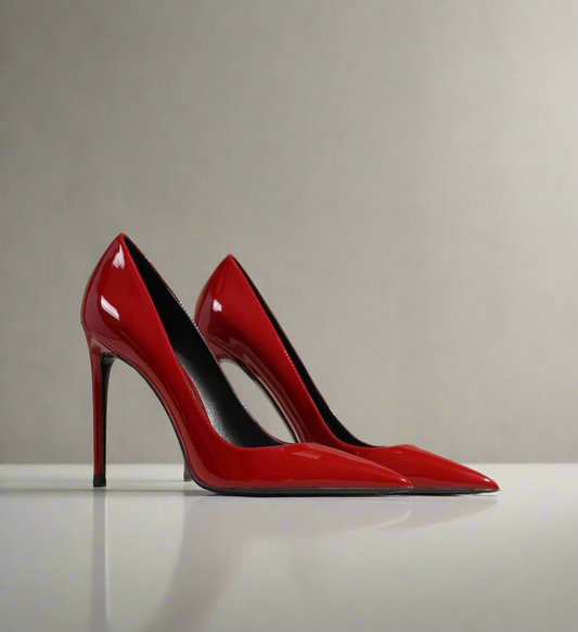 Anne Red Wine Leather Heels