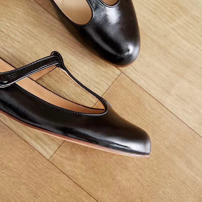 Queen Sheila - Katriel Black Side Buckle Ballet Flats