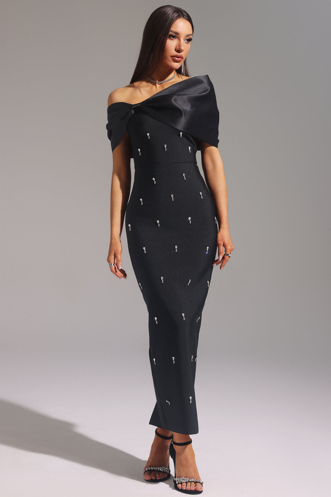 Mandisa Black Diamond Bandage Maxi Dress