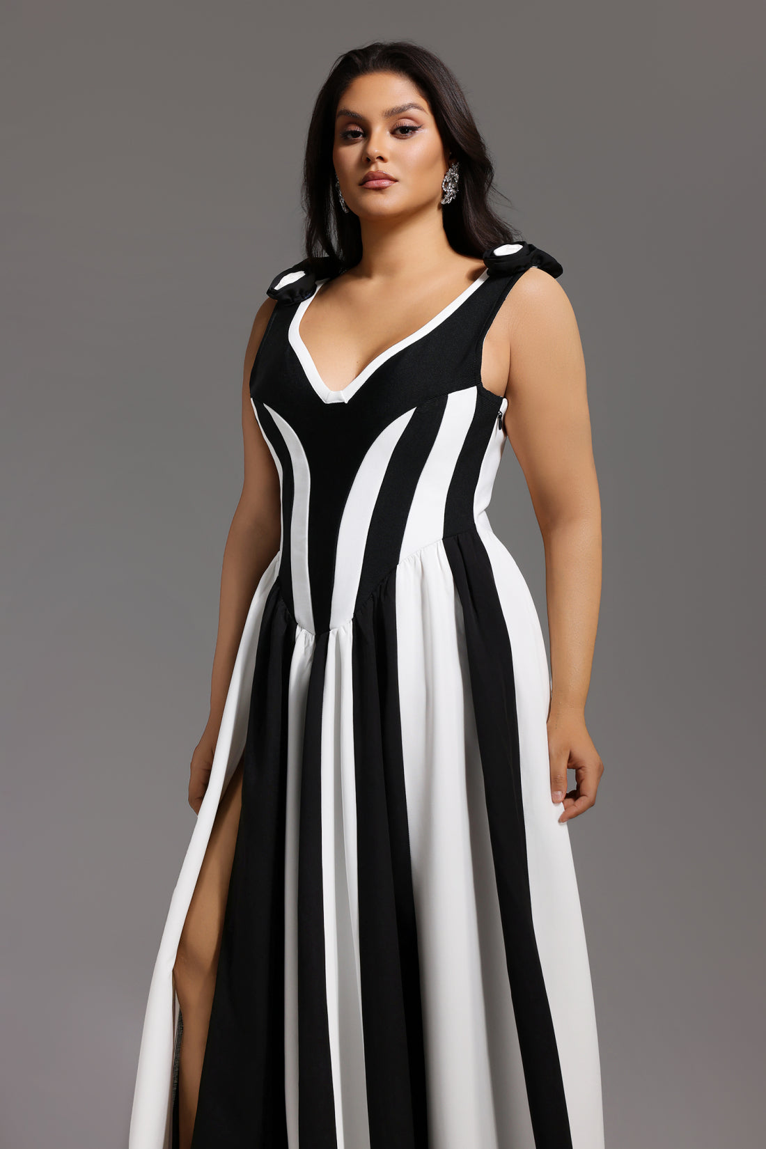 Hilary Black Sleeveless Bandage Maxi Dress