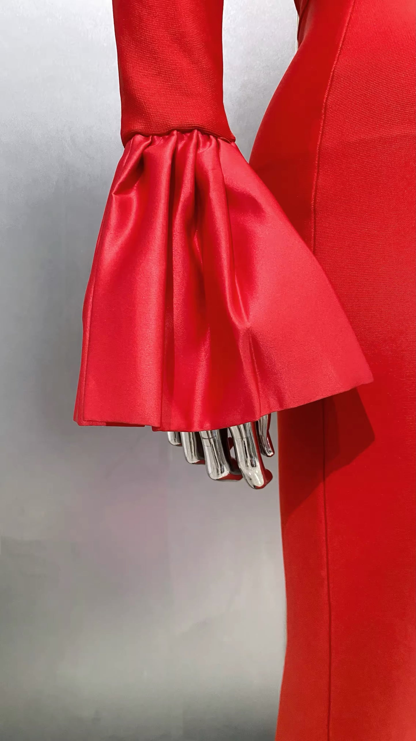 Adaliya Red Rhinestone Bandage Dress