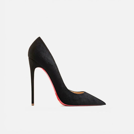 Tabitha Flock Black Heels