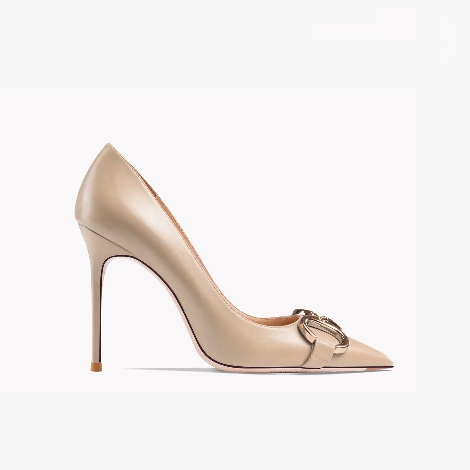 Ellie Leather Nude Heels - Queen Sheila Brand