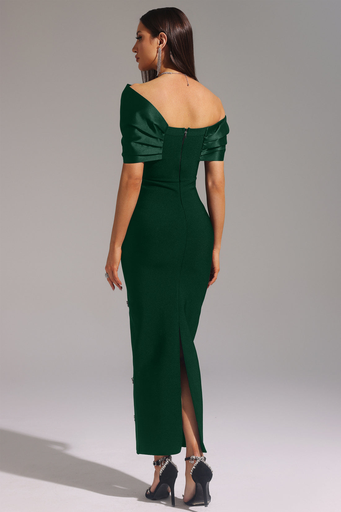 Mandisa Green Diamond Bandage Dress
