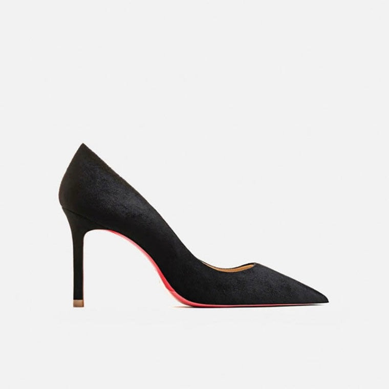 Tabitha Flock Black Heels