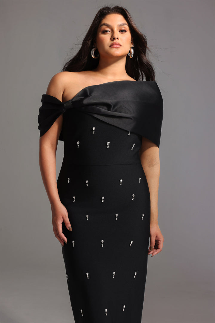 Mandisa Black Diamond Bandage Maxi Dress