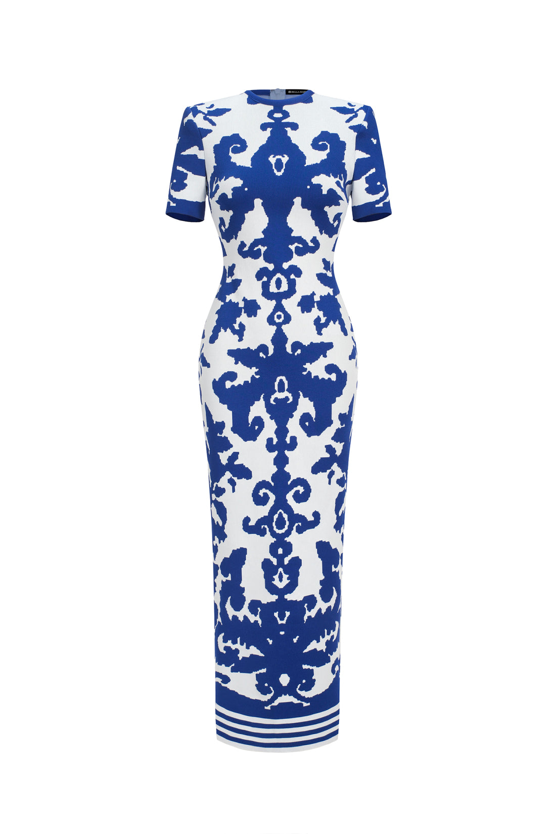 Amara Blue Jacquard Bandage Maxi Dress