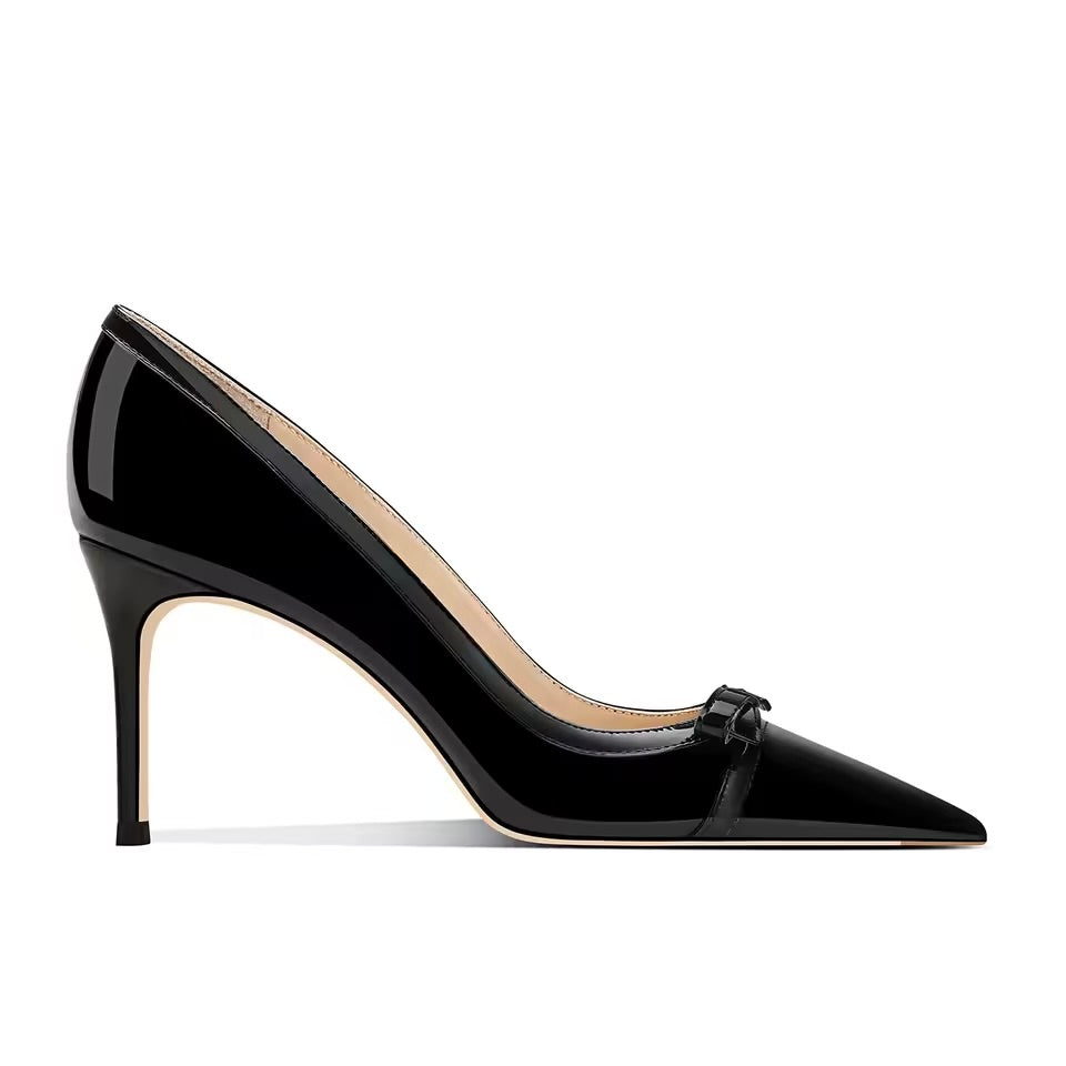 Celine Light Black Bow-tie Heels