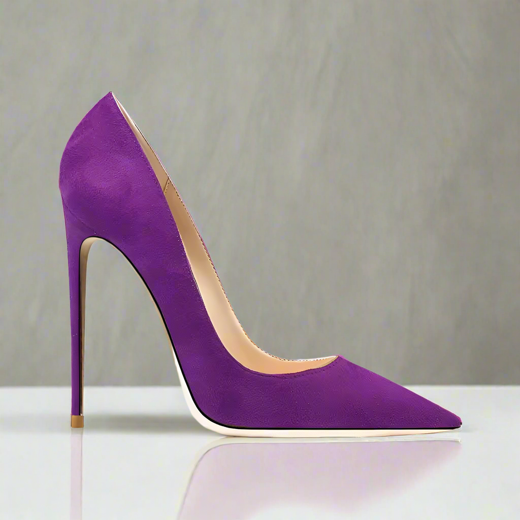 Tabitha Flock Purple Heels