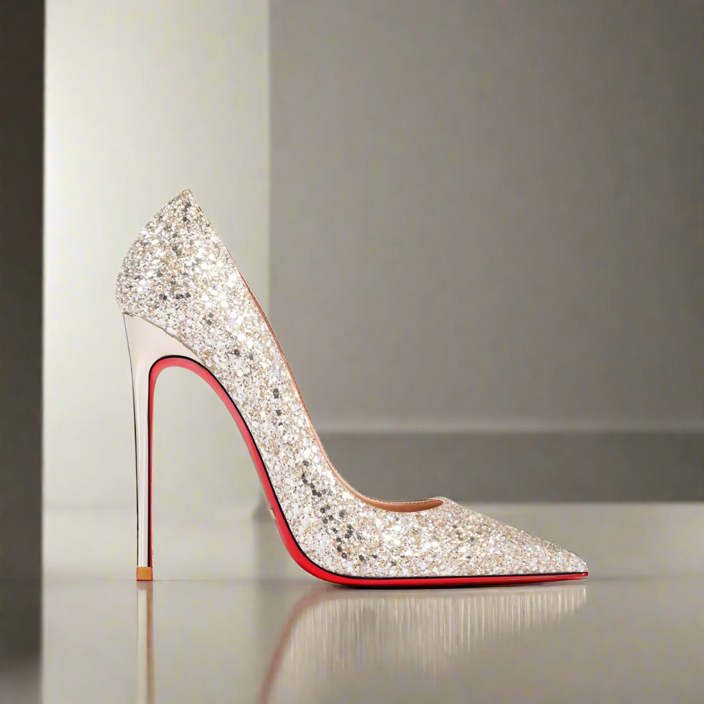 Kate Gold Glitter Red Bottom Heels