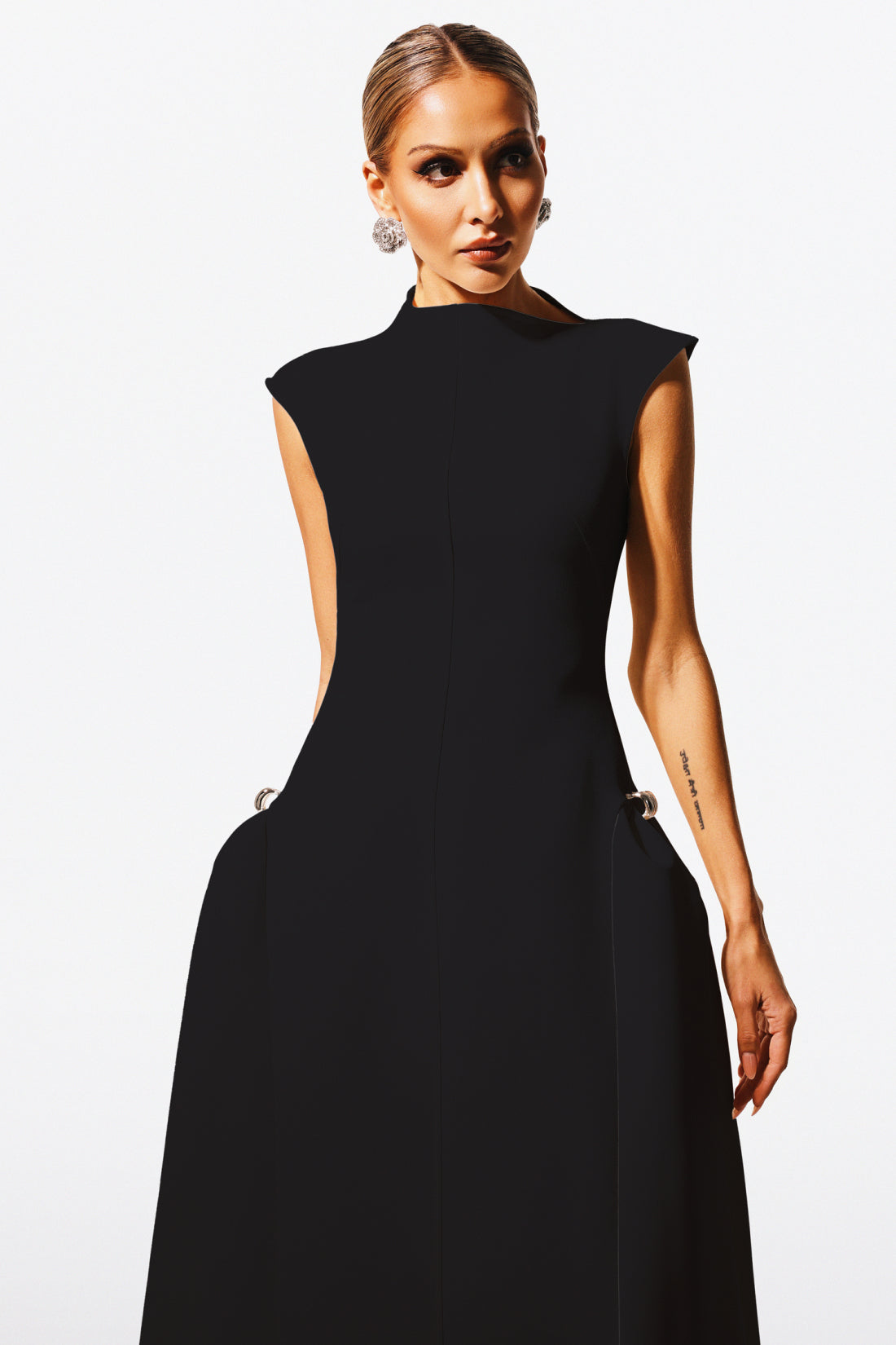 Rachel White Sleeveless Midi Dress