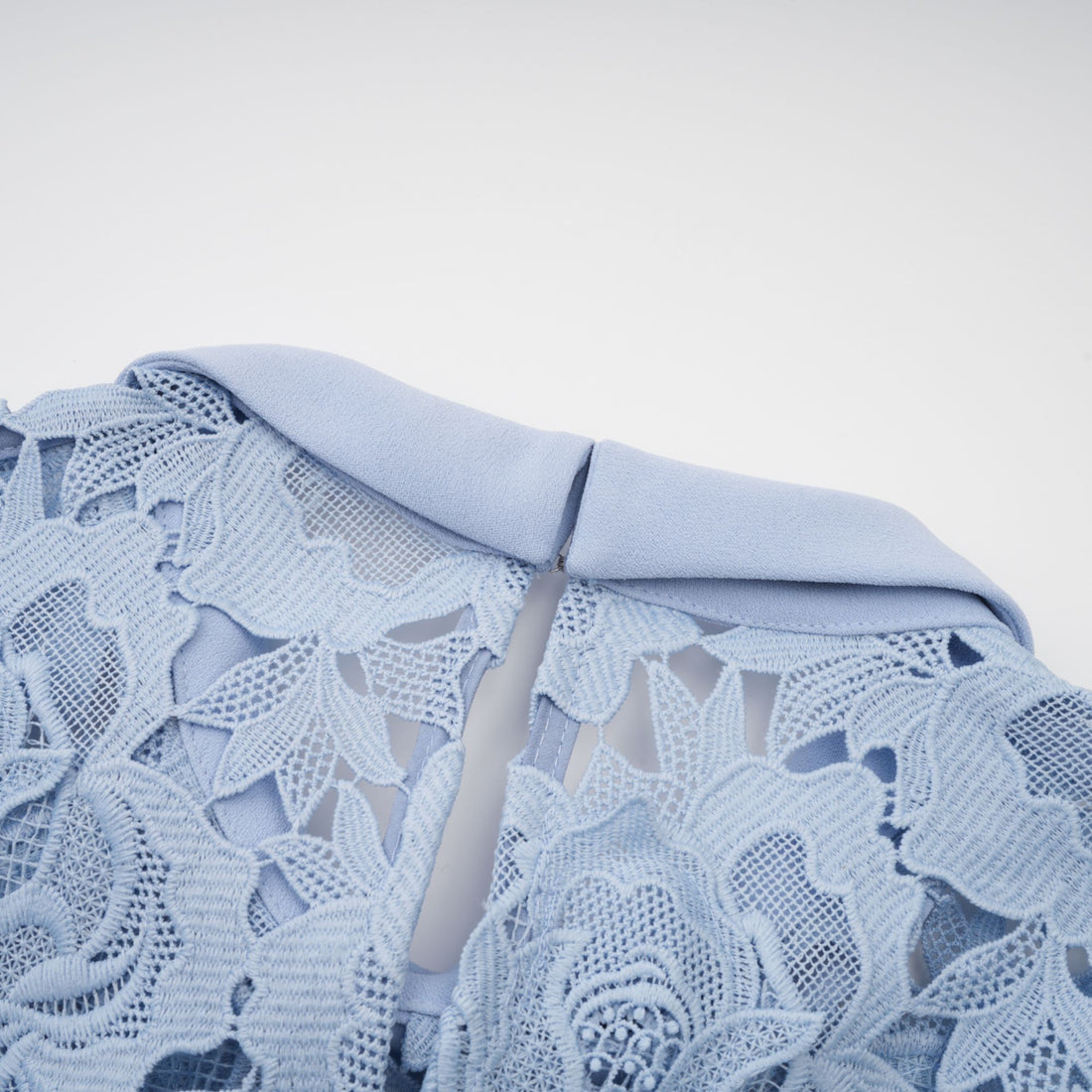 Ailani Blue Floral Applique Lace Midi Dress