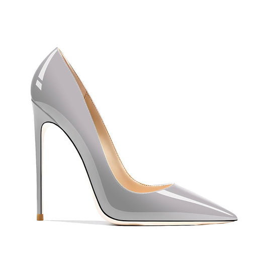 Tatianna Grey Beige Bottom Heels