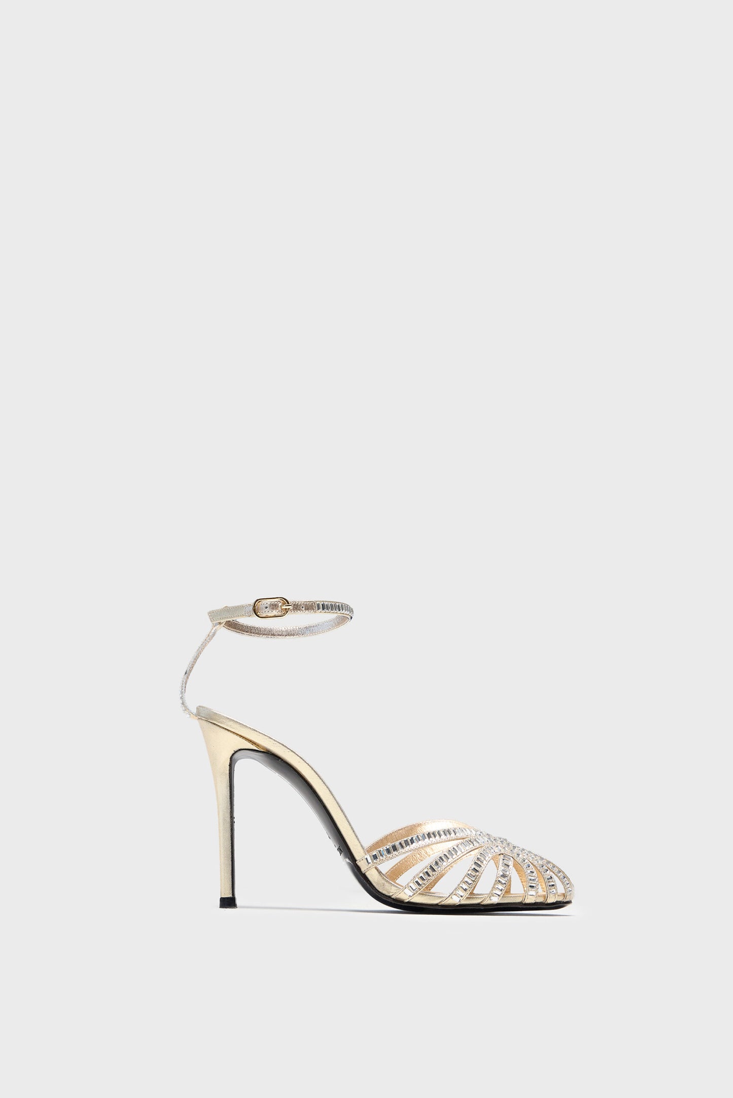 Stephanie Gold Crystal Embellished Back Strap Sandals