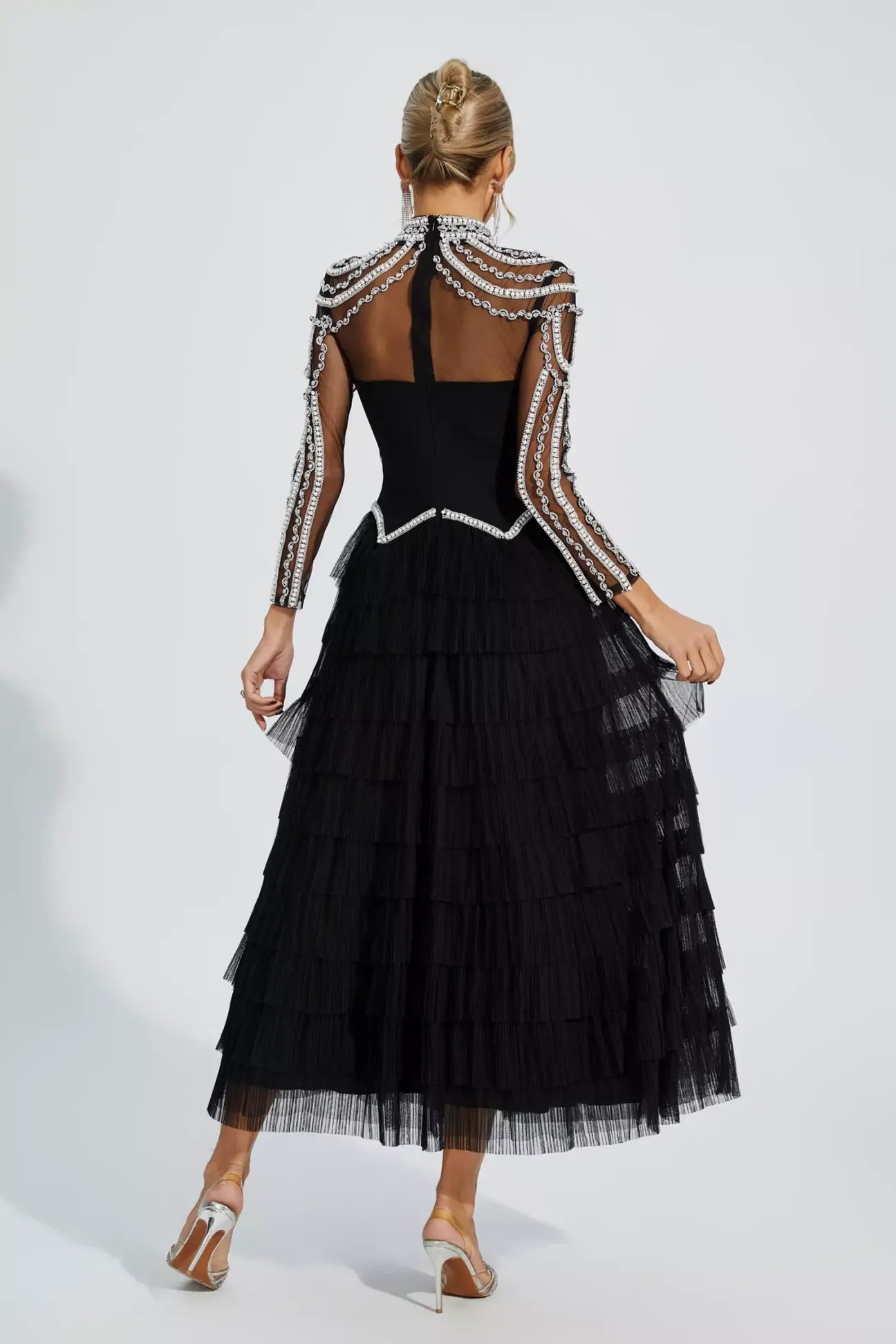 Samantha Black Beading Maxi Dress