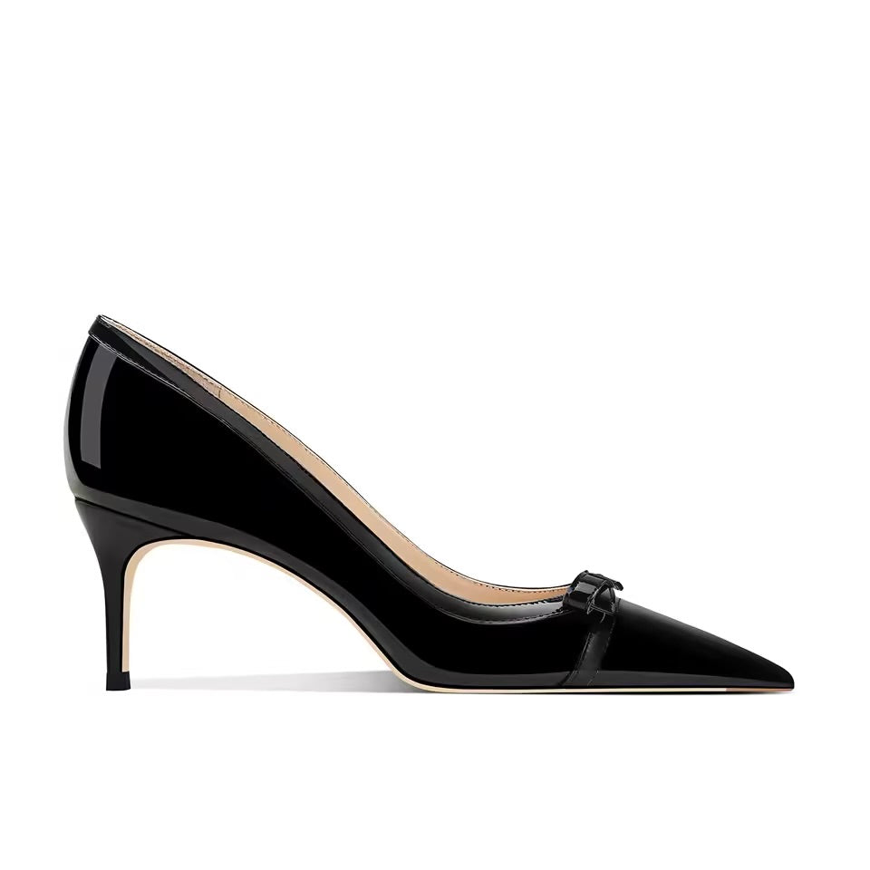 Celine Light Black Bow-tie Heels