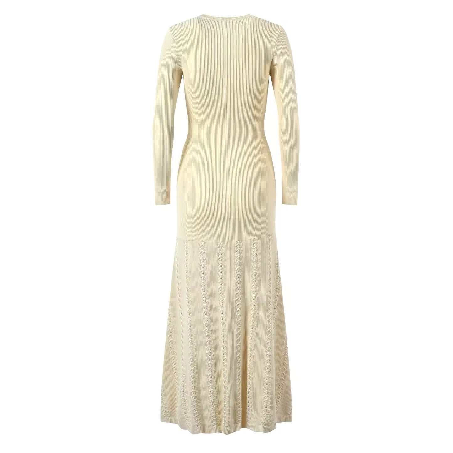 Sarah Button Embellished Knitted Midi Dress