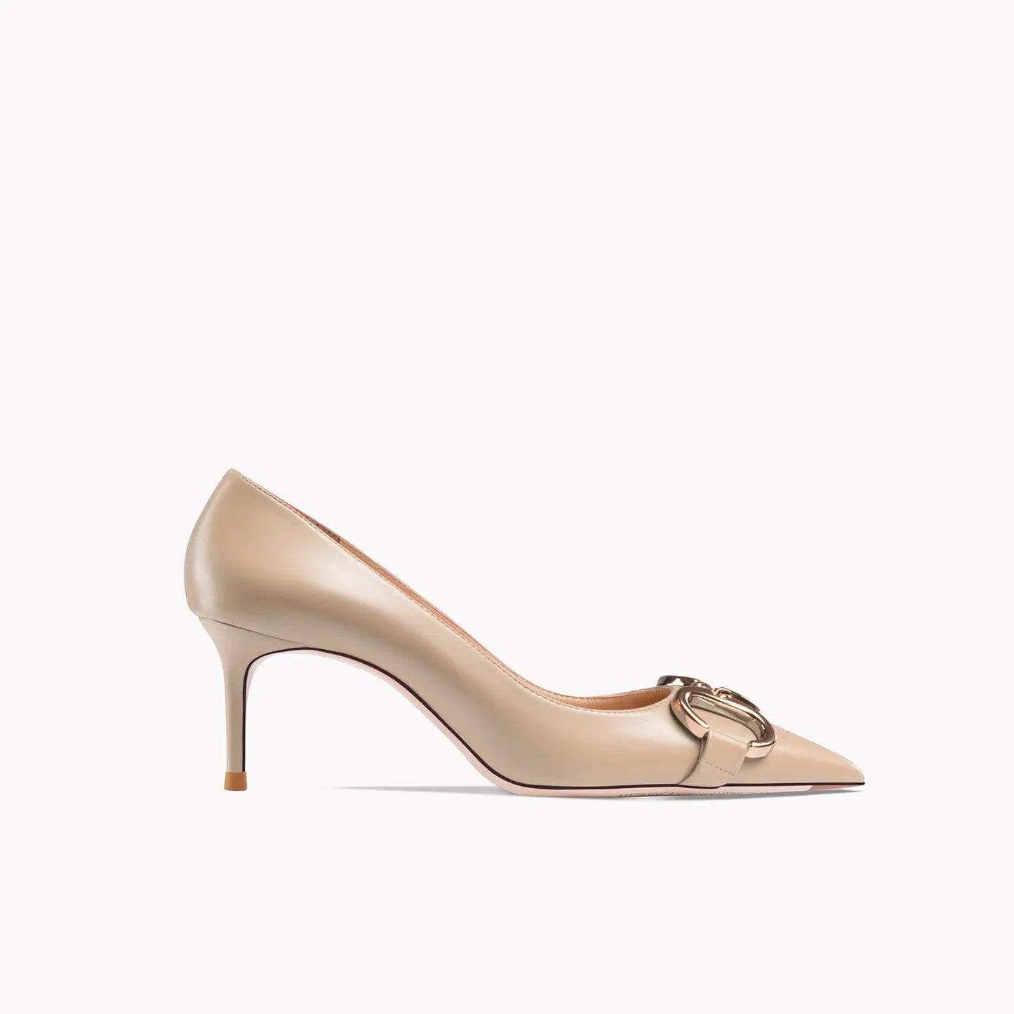 Ellie Leather Nude Heels - Queen Sheila Brand