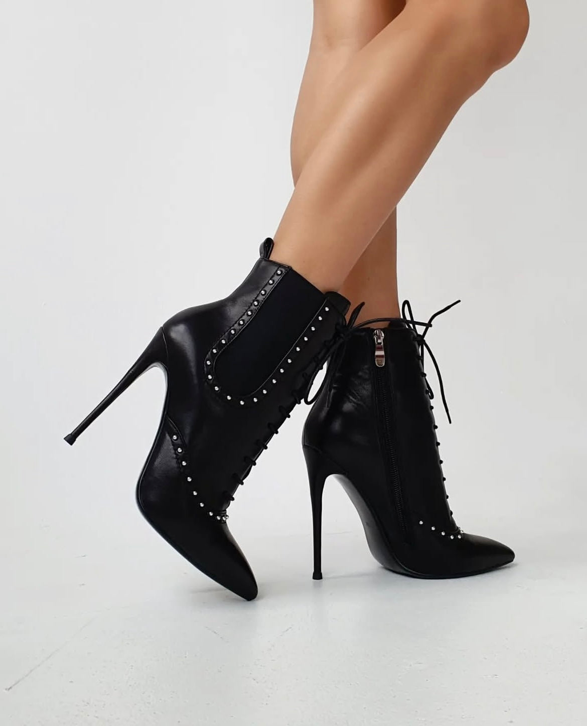 Zadie Black Front Lace Boots