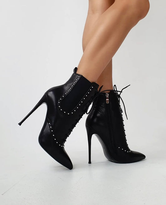 Zadie Black Front Lace Boots