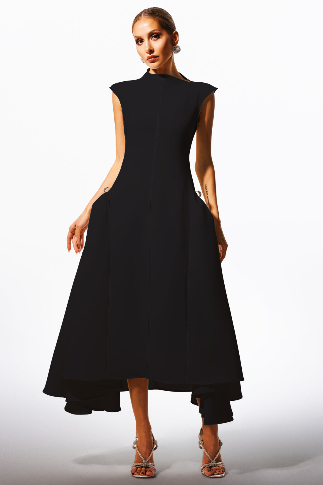 Rachel White Sleeveless Midi Dress