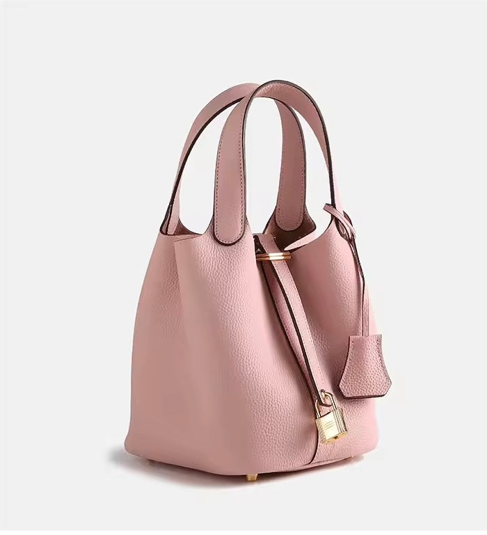 Bridget Pink Leather Tote Handbag