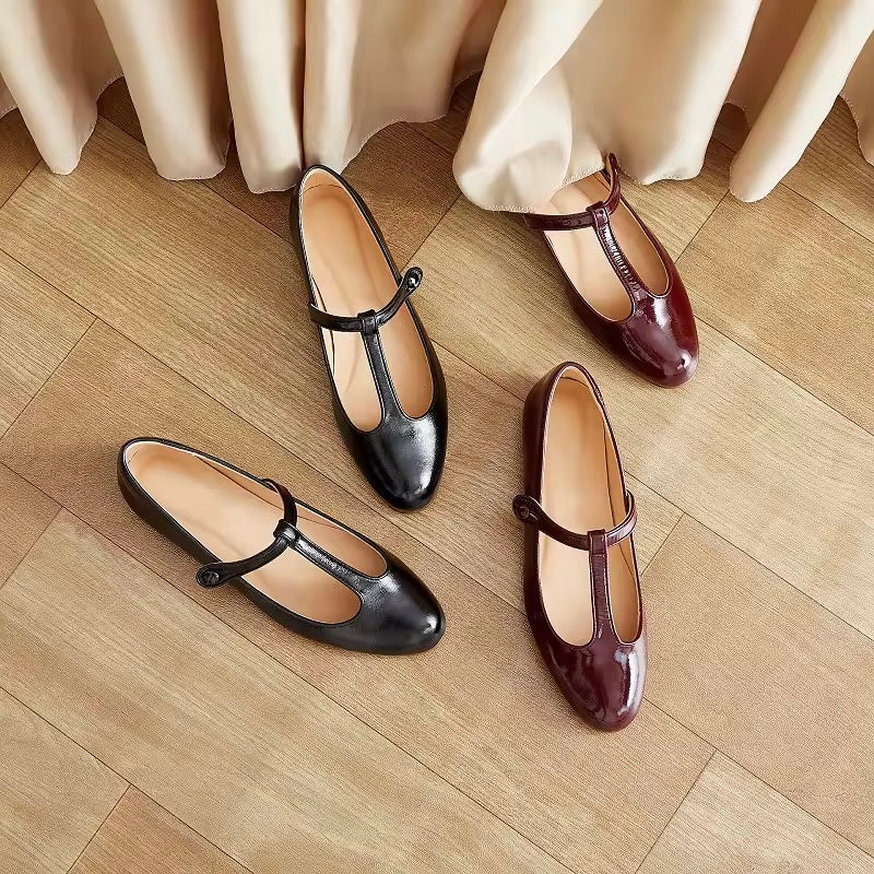 Queen Sheila - Katriel Black Side Buckle Ballet Flats