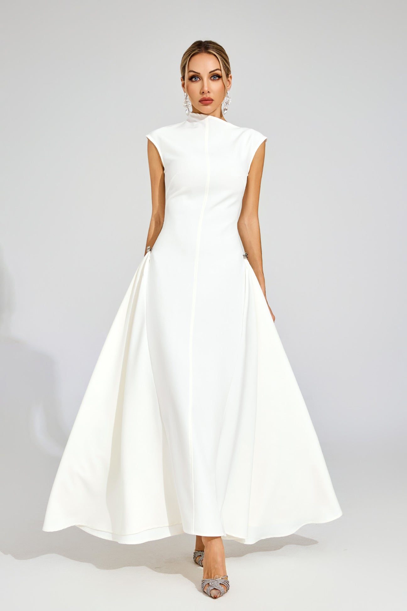 Rachel White Sleeveless Maxi Dress