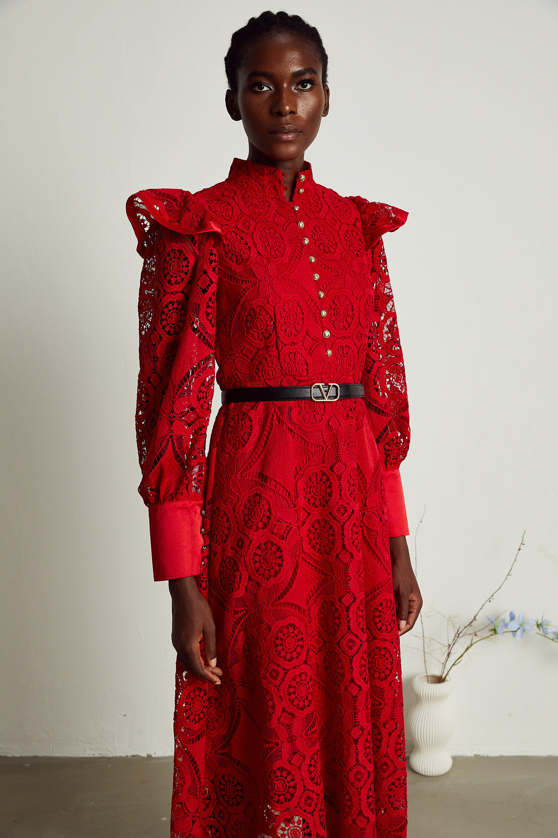 red panel dress Whistles Panel Linen Blend Dress Red Size 14