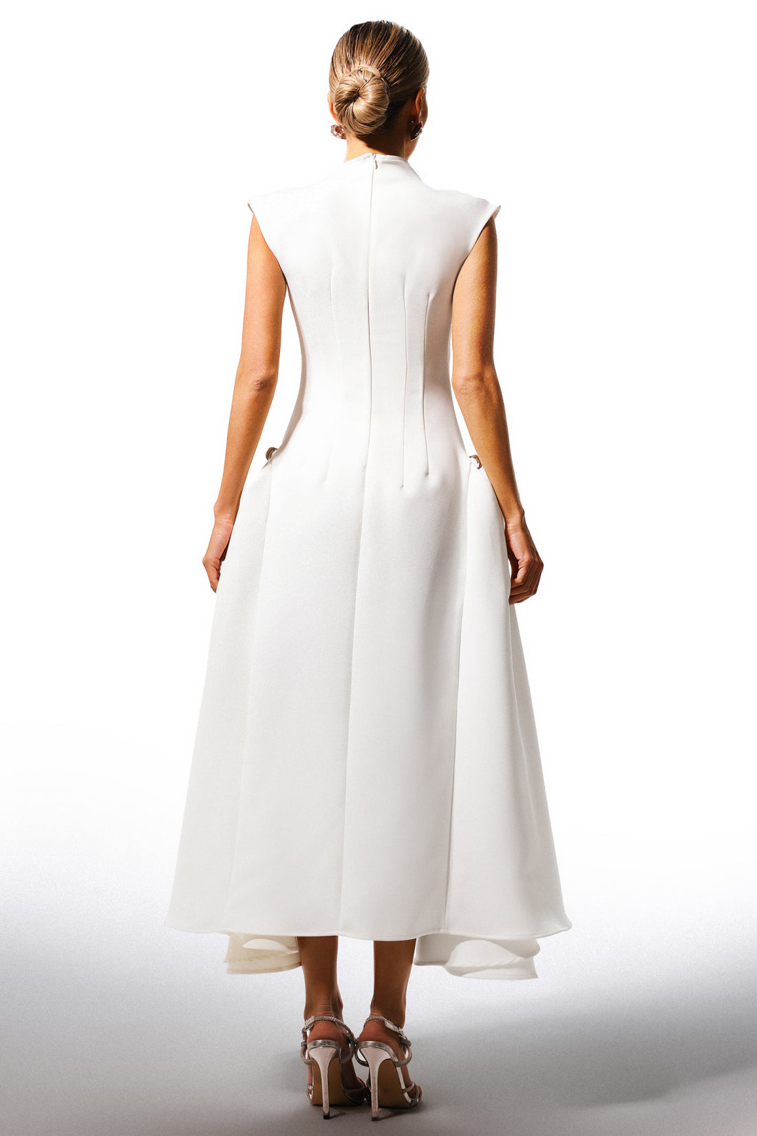 Rachel White Sleeveless Midi Dress