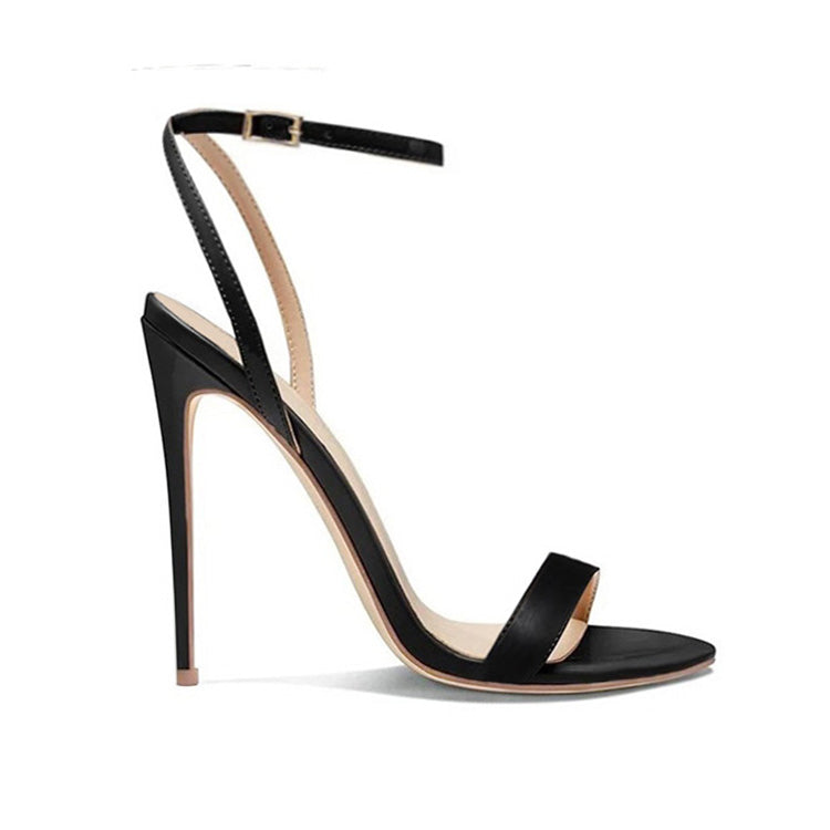 Sihle Black Satin Lace up Sandals