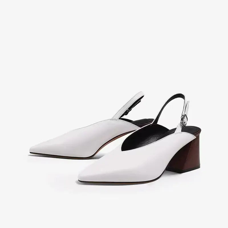 Arbela White Slingback Pump   Queen Sheila Brand