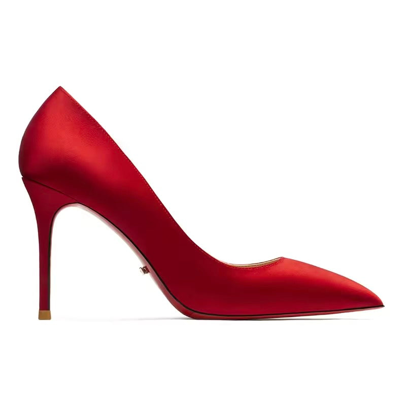 Fiorie Satin Red Heels