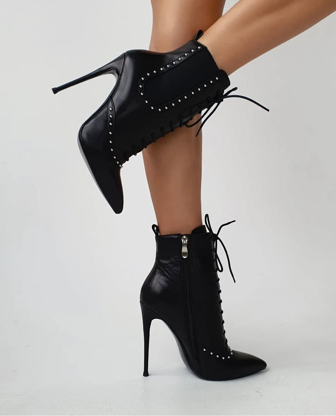 Zadie Black Front Lace Boots