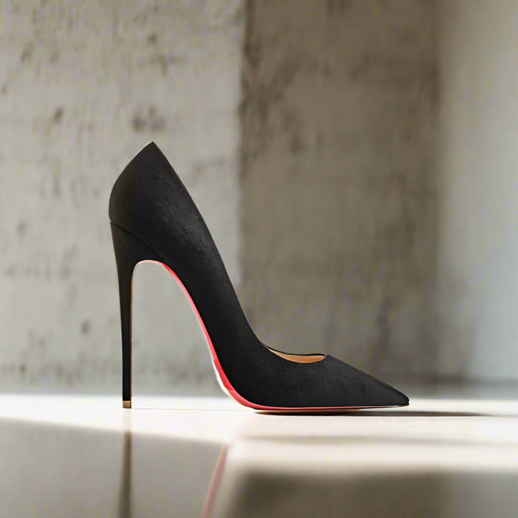 Tabitha Flock Black Heels