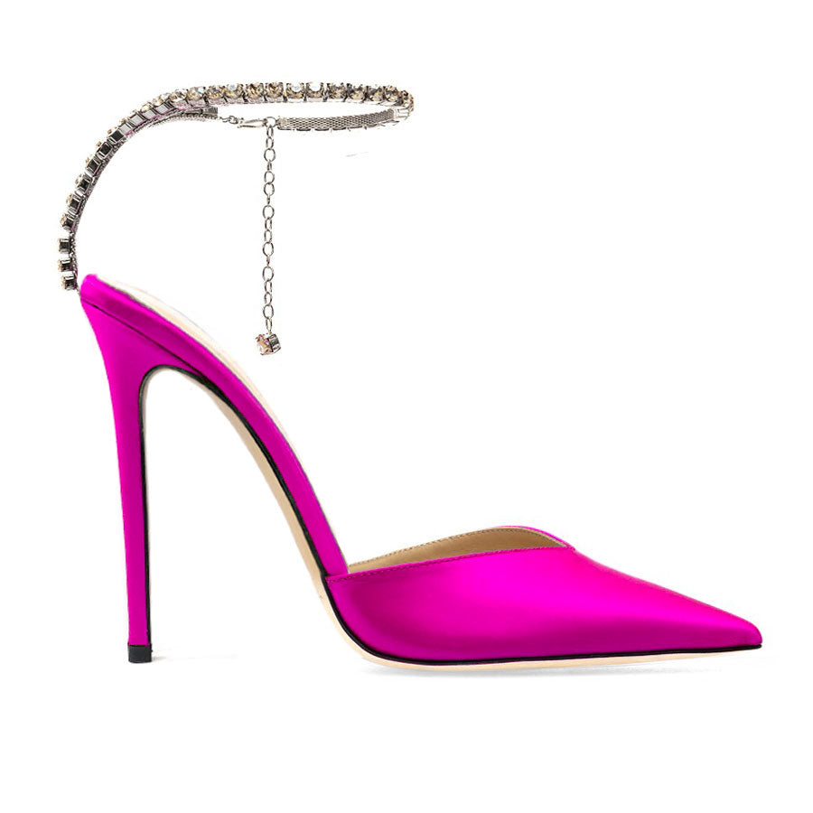 Charisma Fushcia Satin Slingback Sandals