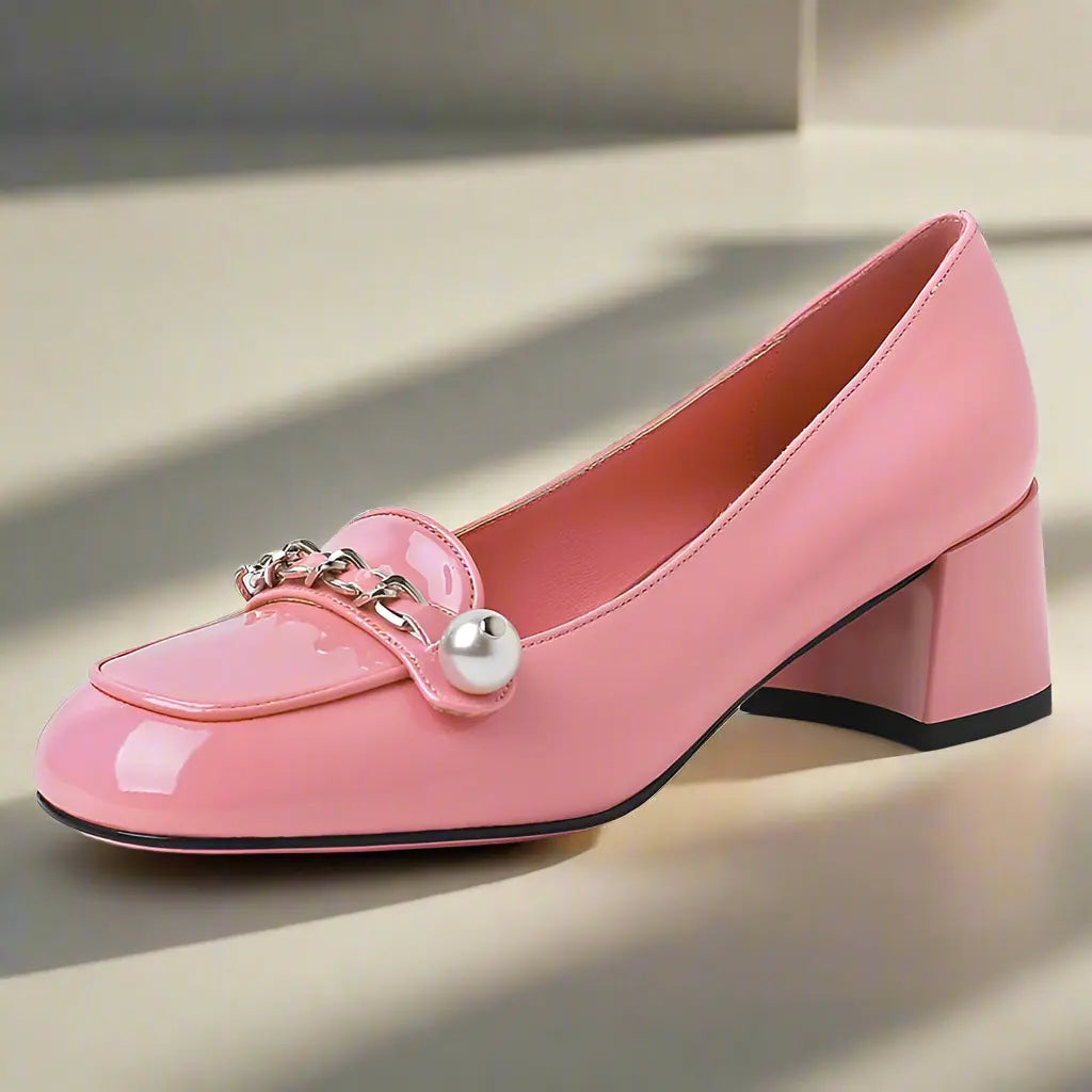 Tyler Pink Med Heel Pump - Queen Sheila Brand